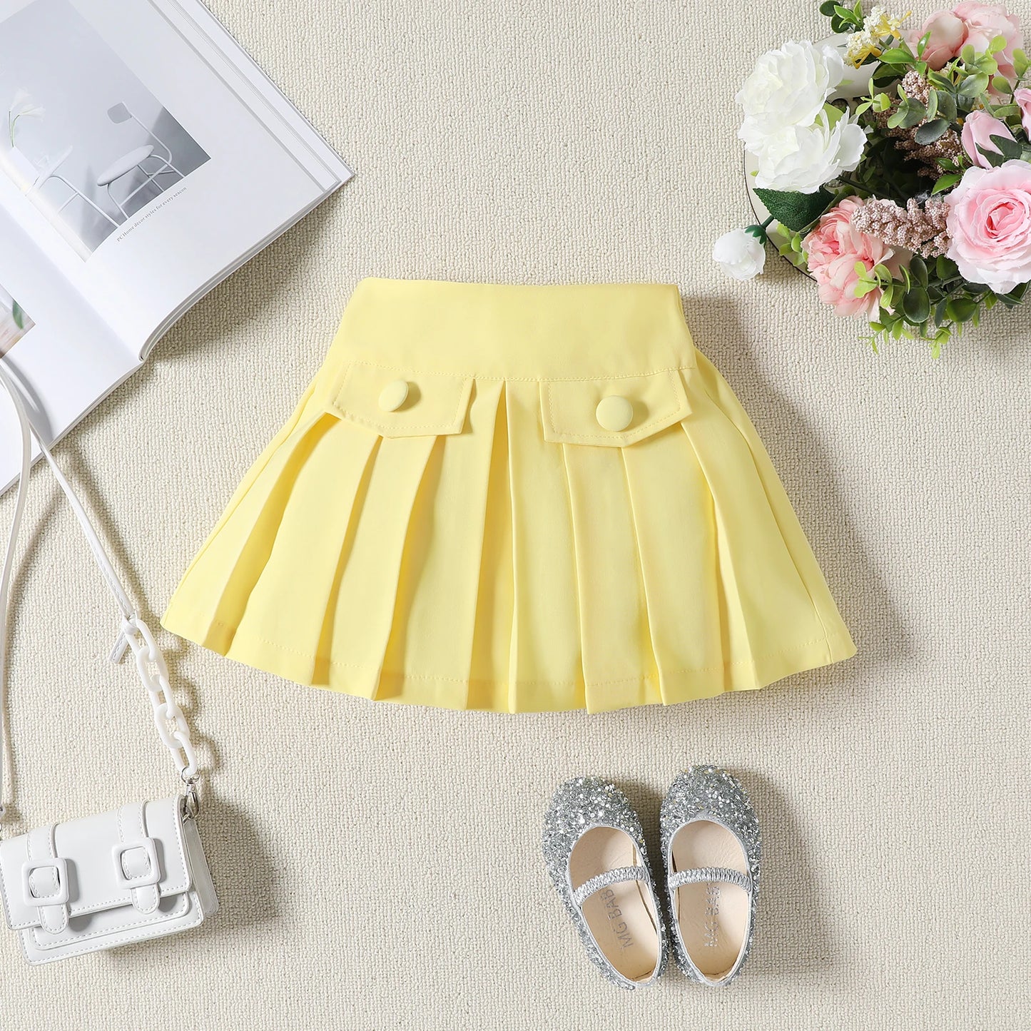 Pudcoco Baby Girls Two Piece Outfits Flower Mesh Short Sleeve Tops and Pleated Skirt Set Toddler Summer Clothes