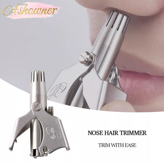 Nose Trimmer for Men Stainless Steel Manual Trimmer for Nose Razor Shave Washable Nose Ear Hair Trimmer
