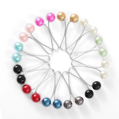 Multicolor Headscarf Pins Clips Pearl Hijab Scarf Clip Lady Brooch Muslim Arab Shawl Islamic Accessories Pearl Pin Women Jewelry