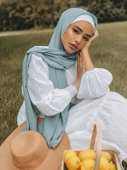 Premium Chiffon Hijab Scarf For Women Turban For Veil Scarves Muslim Hijabs For Woman Shawls For Veils Hijab Accessoires Ramadan