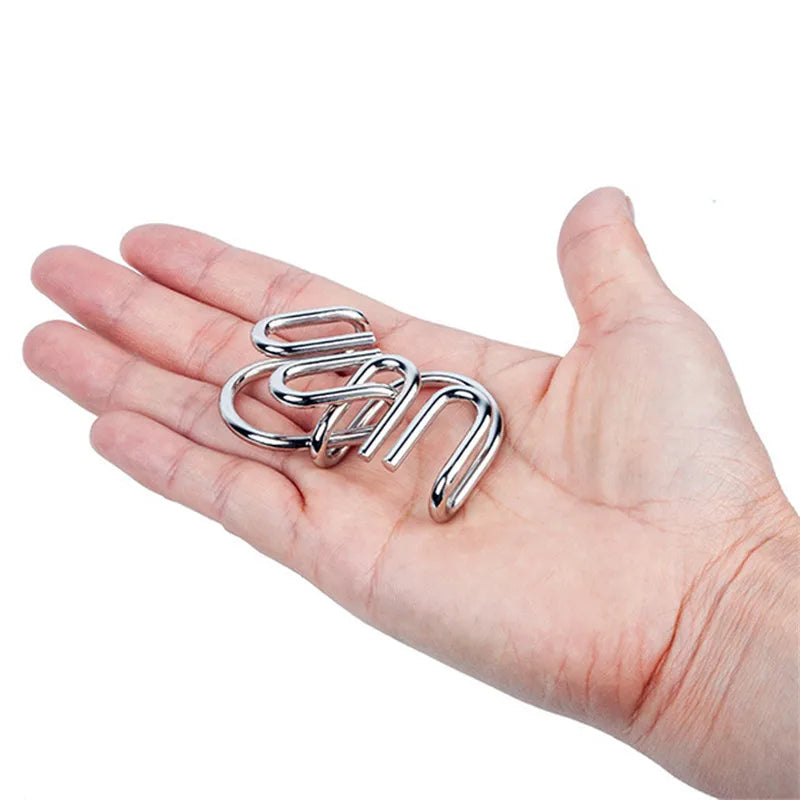 8PCS/Set Metal Montessori Wire Puzzle IQ Mind Brain Teaser Puzzles Game for Children Kids Adults Anti-Stress Educational Toys