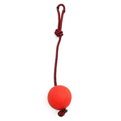 Red rope 7CM pet chew-resistant solid rubber elastic ball toy dog training ball