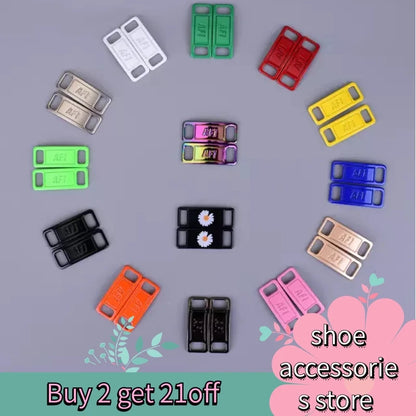 AF1 Shoelaces Buckle Shoelace Metal Buckle Shoelaces Accessories Metal Lace Lock DIY  Sneaker Kits 2pcs / pair