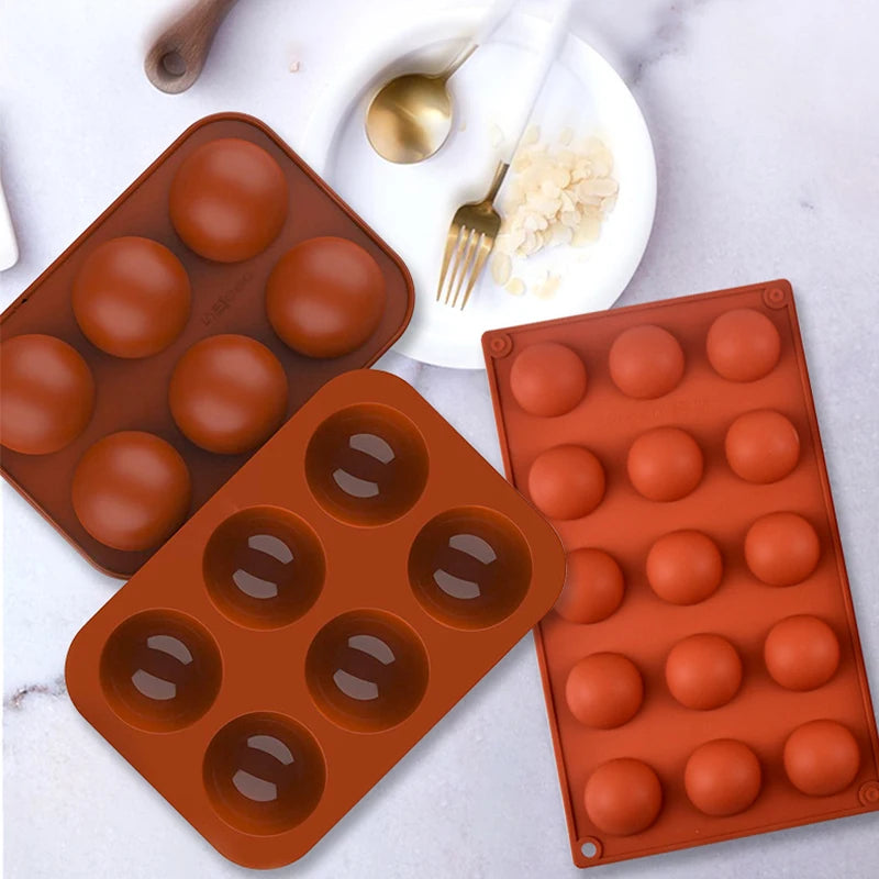 3D Round Half Sphere Silicone Mold for Cake DIY Baking Chocolate Eco-Friendly Cake Mold