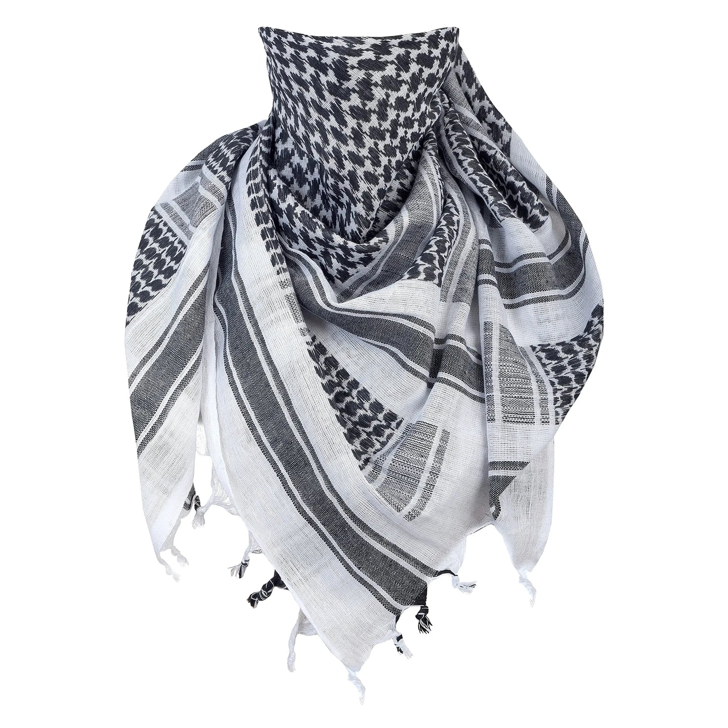 2022 New Plaid Tactical Desert Hijab Scarf Tassel Headband Muslim Arab Men Women Keffiyeh Outdoor Square Winter Head Scarves