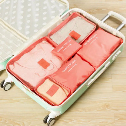 2020 Hot Selling 6Pcs Travel Clothes Storage Waterproof Bags Portable Luggage Organizer Pouch Packing Cube 8 Colors Local Stock