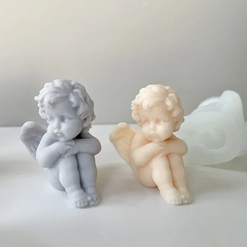 3D Little Angel Candle Silicone Mold Diy Handmade Cute Girl Angel Soap Plaster Crafts Decorative Resin Make Mould Party Gifts
