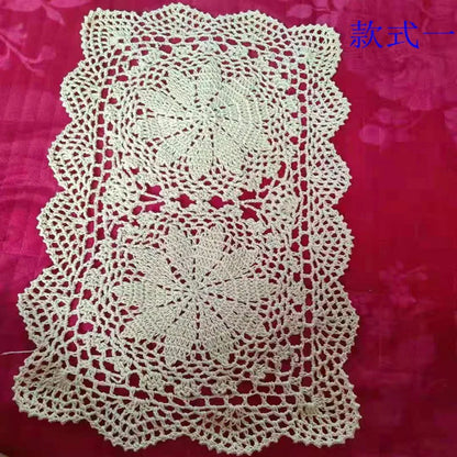 Popular cotton handmade flower crochet placemat cup coaster Christmas table place mat cloth coffee dish doily wedding Party pad