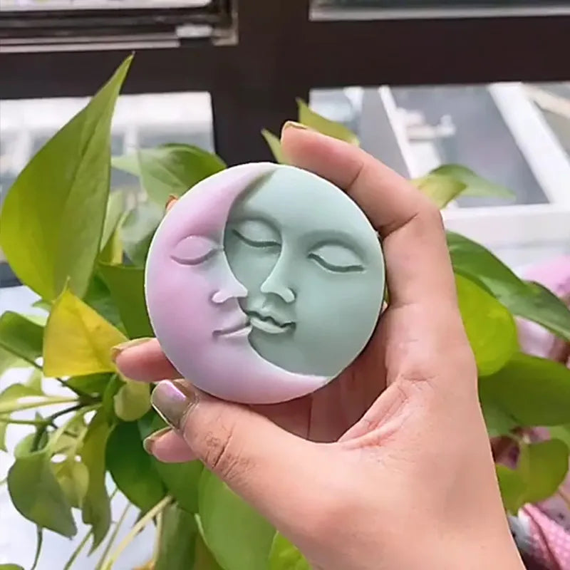 Warm Moon Sun Face Candle Silicone Mold DIY Handmade Soap Candle Jewelry Craft Candle Mold Candle Making Supplies Craft Gift