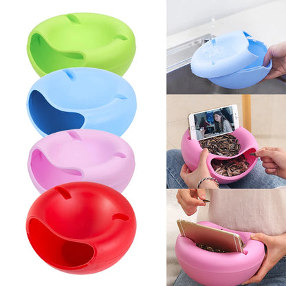 Double Lazy Snack Bowl Plastic Snack Storage Box Bowl Fruit Bowl Phone Stand Chasing Artifact Layer Dry Fruit snacks Containers
