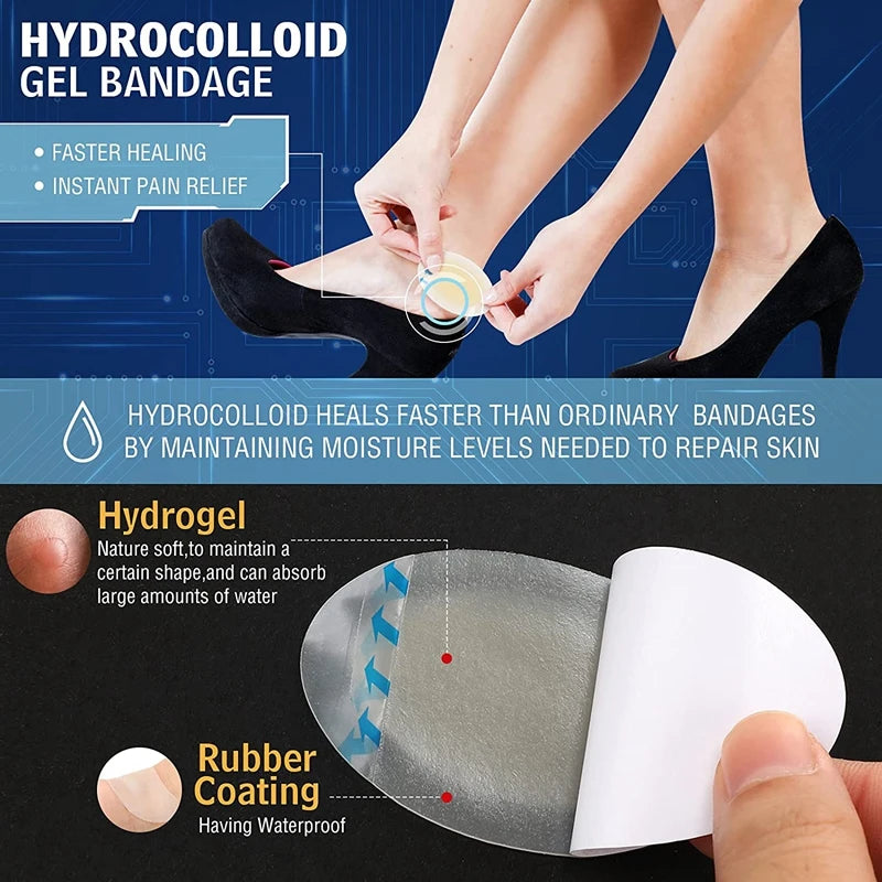 1PCS Gel Heel Protector Shoes Stickers Foot Patches Adhesive Blister Pads Hydrocolloid Heel Liner Pain Relief Plaster Foot Care