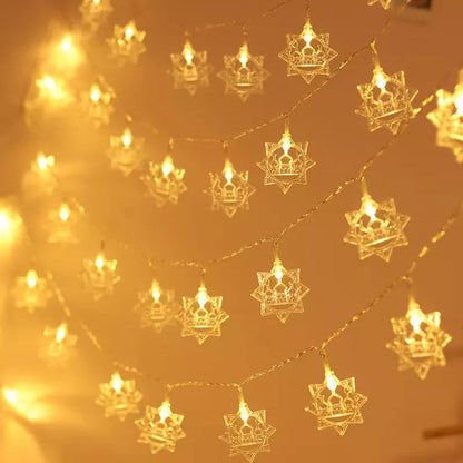 LED Muslim Lights Moon Star Hanging Pendant Ramadan Decorations 2024 EID Mubarak Decor for Home Islam Party Supplies EID Kareem