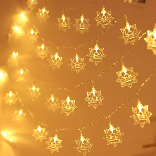 LED Muslim Lights Moon Star Hanging Pendant Ramadan Decorations 2024 EID Mubarak Decor for Home Islam Party Supplies EID Kareem