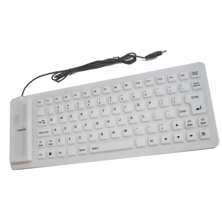 Silicone Mute Soft Keyboard 85-key Computer Keyboard  USB Wired Keyboard Portable Mini Laptop Pc Folding Waterproof Keyboard