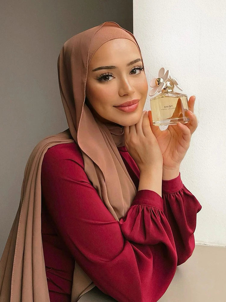 Premium Chiffon Hijab Scarf For Women Turban For Veil Scarves Muslim Hijabs For Woman Shawls For Veils Hijab Accessoires Ramadan