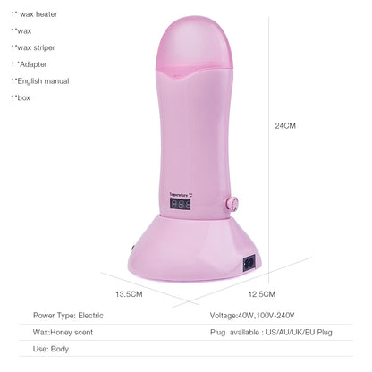 Epilatory Waxing Kit Electric Wax Warmer Rolling Depilatory Wax Heater Machine For Hair Removal Paraffin Heater with Honey Scent
