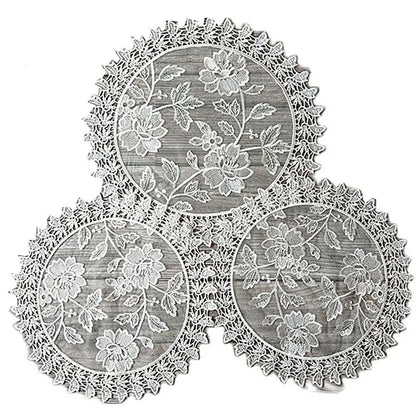 NEW Rose flower Lace Round Embroidery table place mat Christmas wedding pad tea coffee placemat cup dish coaster doily kitchen
