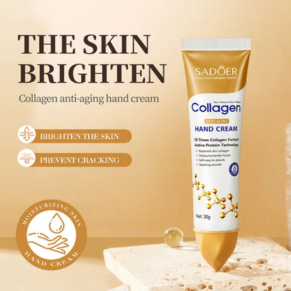 Collagen Anti-wrinkle Removal Hand Cream Moisturizing Nourish Whitening Exfoliating Calluses Gel Anti-Aging Crack Repair 30G