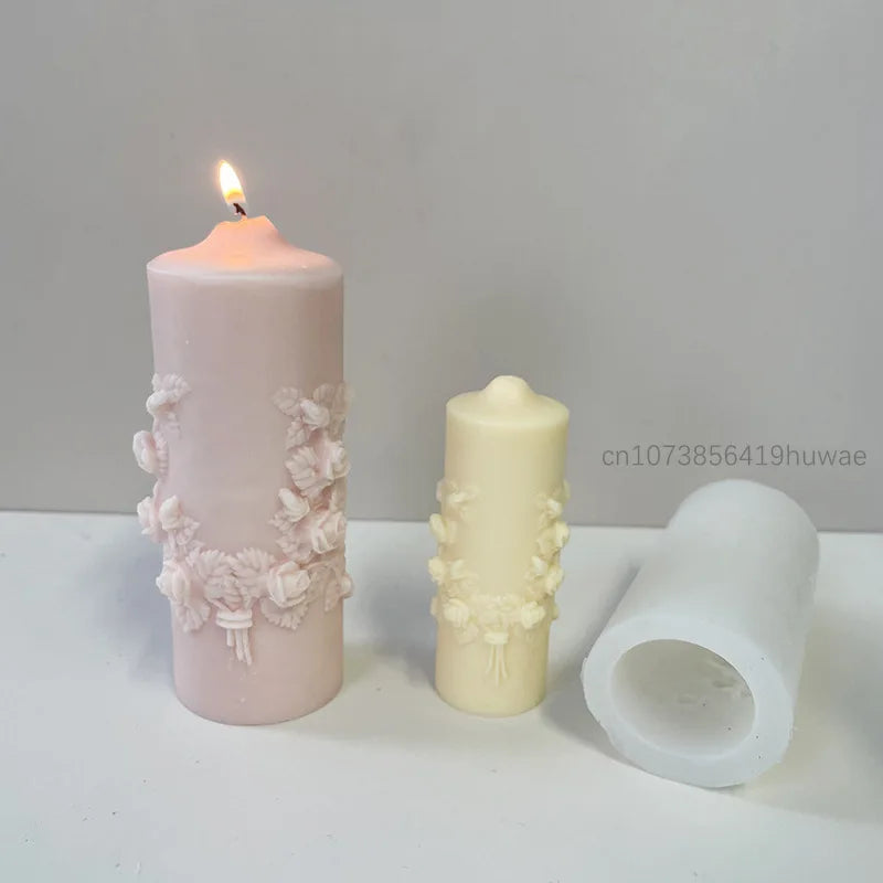 Rose Flower Bouquet Scented Candle Silicone Mold DIY Handmade Handicrafts Candle Making Plaster Soap Mould Home Decoration Tools