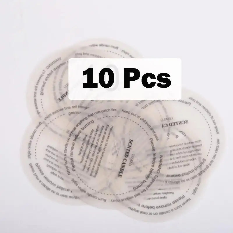 10Pcs DIY Manual Fragrance Candle Stickers Label Cup Sticker Translucent Candle Round Paper Dust Proof Sticker