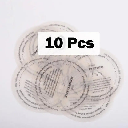 10Pcs DIY Manual Fragrance Candle Stickers Label Cup Sticker Translucent Candle Round Paper Dust Proof Sticker