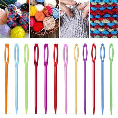 100pcs 5.5/7/9/15cm Plastic Knitting Sewing Needles For Crafts Sweater Clothing Shoes DIY Kniting Needles Cusp Crochet Hooks