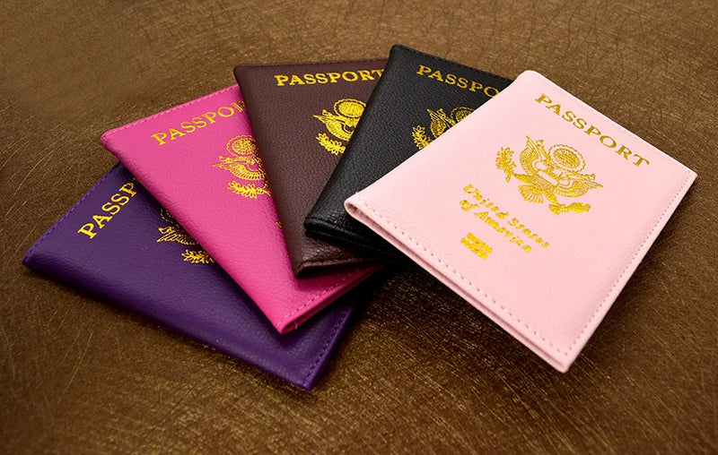 Travel Passport Cover USA women  Cute Pink Personalized Passport Holder designer Travel Passport Case Pouch