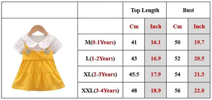 Summer Baby Girl Dress Doll Collar A-Line Princess Dress Flower Wedding Costume Casual Children Clothing Kid Outfit Infant A1023