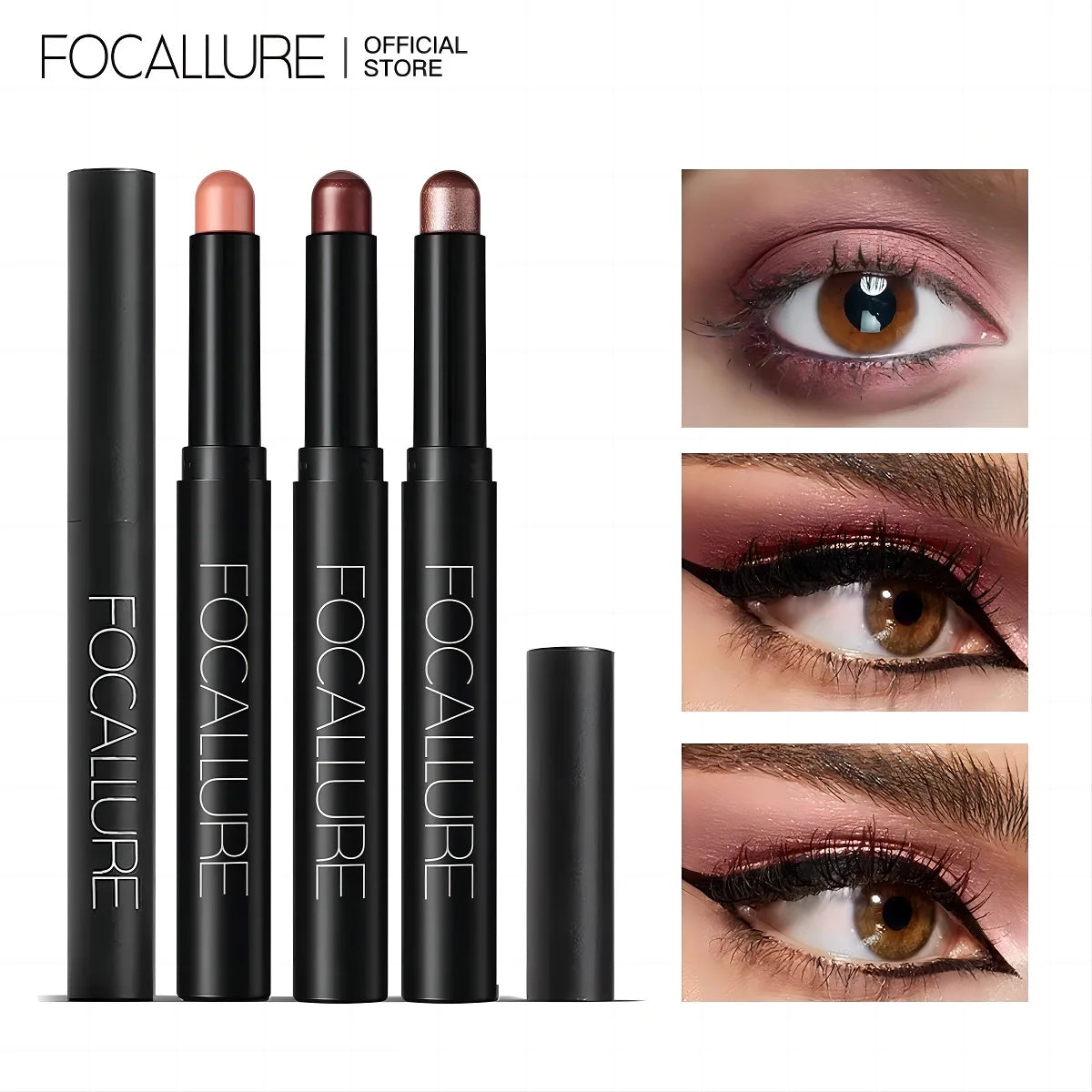 FOCALLURE 24 Colors Pearlescent Eyeshadow Pencil Waterproof Glitter
