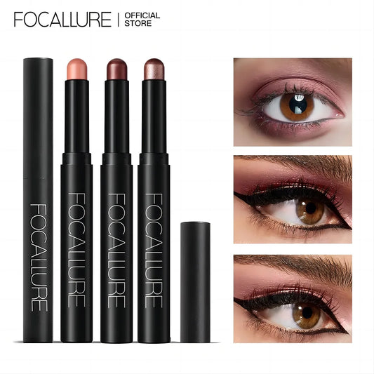 FOCALLURE 24 Colors Pearlescent Eyeshadow Pencil Waterproof Glitter