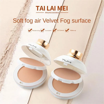 TLM Brightening Powder Cake Sweat-proof Oil-controlled Lasting Makeup Concealer White Pearlescent Powder Cake Cosmetics Makeup