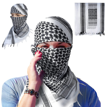 2022 New Plaid Tactical Desert Hijab Scarf Tassel Headband Muslim Arab Men Women Keffiyeh Outdoor Square Winter Head Scarves