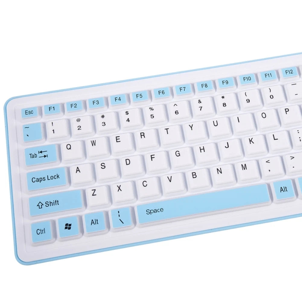 NEW Wireless Bluetooth Keyboard Foldable Roll Up Silent 87key Keypads Soft Silicone Flexible Teclado For PC Tablet
