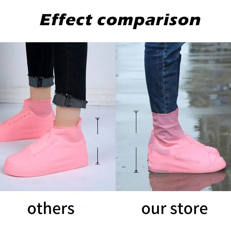 Thick Rain Shoe Covers Rainday Non-slip Shoe Covers Sand-proof Shoe Covers Silicone Rain Shoe Covers Comfortable Shoe Covers