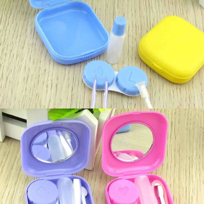 Selling 2022 Mini Square Plastic Contact Lens Case Easy Carry Mirror Container Holder Travel Accessories For Christmas Gifts