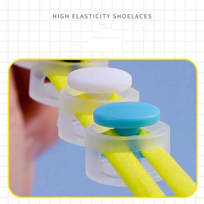 Lazy Bread Lace Buckle Elastic Shoelaces Round Locking No Tie Shoe Laces Kids Adult Quick Lazy Laces Rubber Sneakers Shoelace