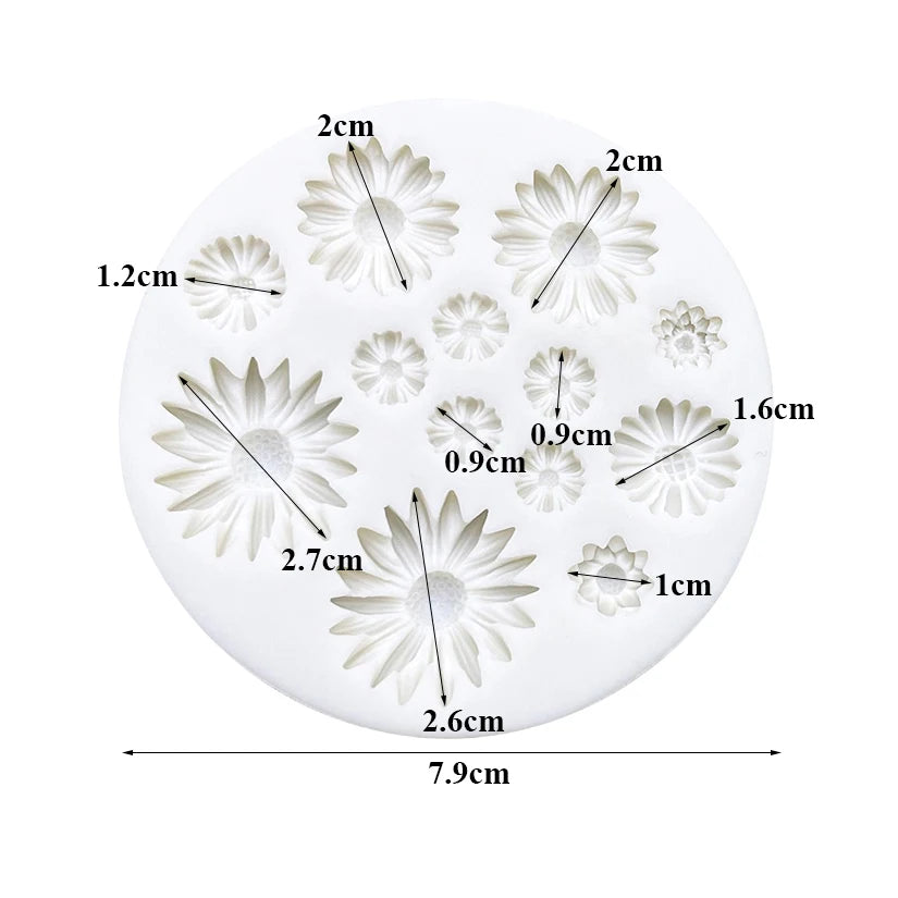 Daisy Wild Chrysanthemum Rose Flower Silicone Mold Sugarcraft Chocolate Cupcake Baking Mold Fondant Cake Decorating Tools