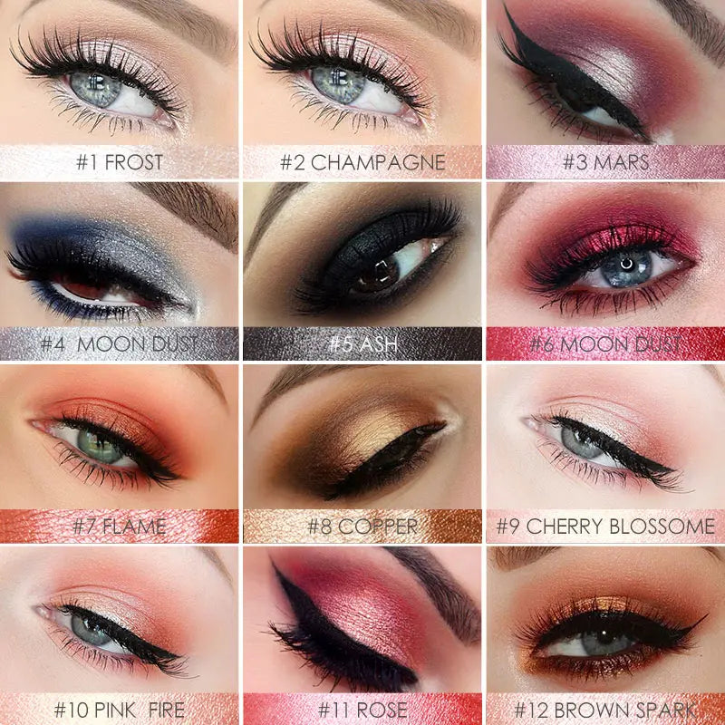 FOCALLURE 24 Colors Pearlescent Eyeshadow Pencil Waterproof Glitter