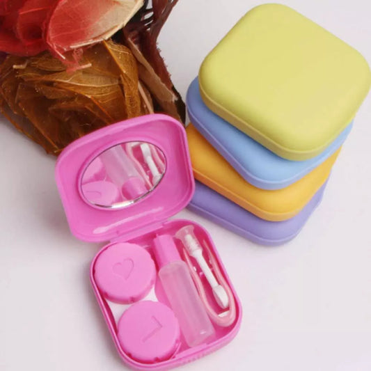 Selling 2022 Mini Square Plastic Contact Lens Case Easy Carry Mirror Container Holder Travel Accessories For Christmas Gifts