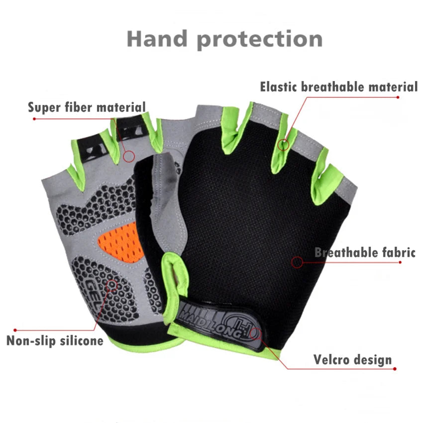 Gym Dumbbell Gloves Men Women Weightlifting Fitness Sport Training Exercise Gloves Non Slip Breathable Half Finger Cycling Glove