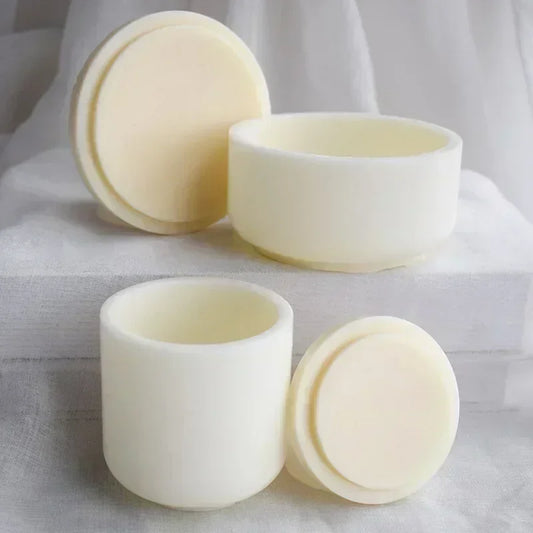 DIY Round Plaster Cup Scented Candle Silicone Mold Vase Storage Jar Cement Plaster Pottery Mould Concrete Making Crafts Supplies