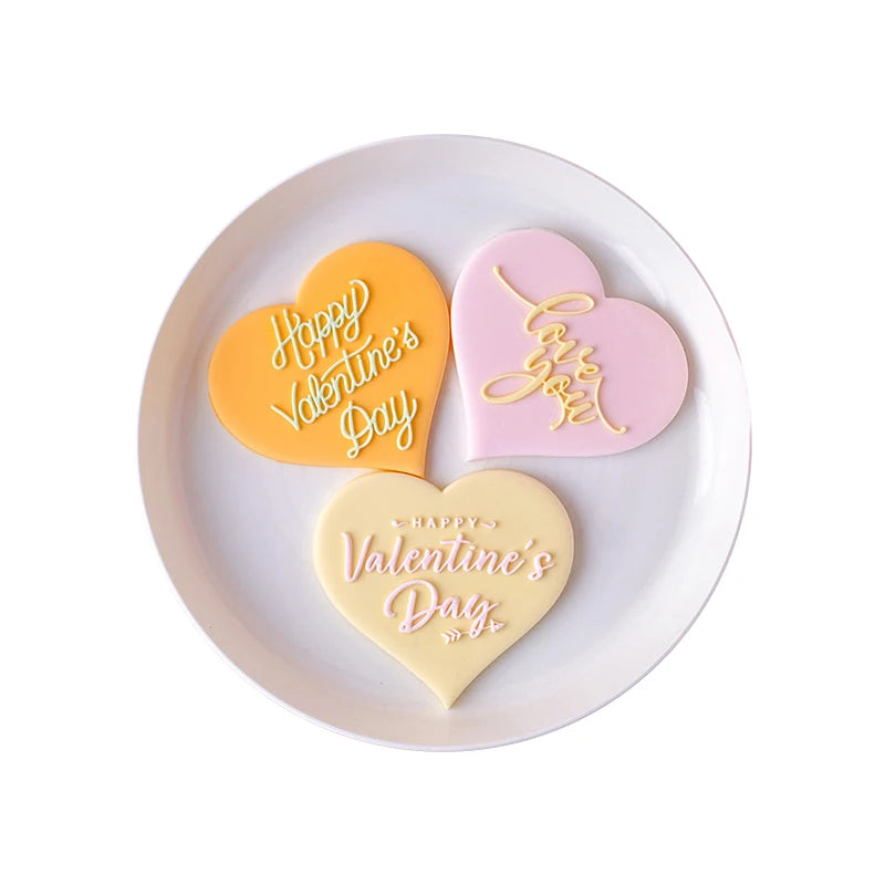 New Express Love Confession Wedding Dessert Cookie Cutter DIY Multi Fonts Happy Valentine's Day Embossed Press Biscuit Mold 2023