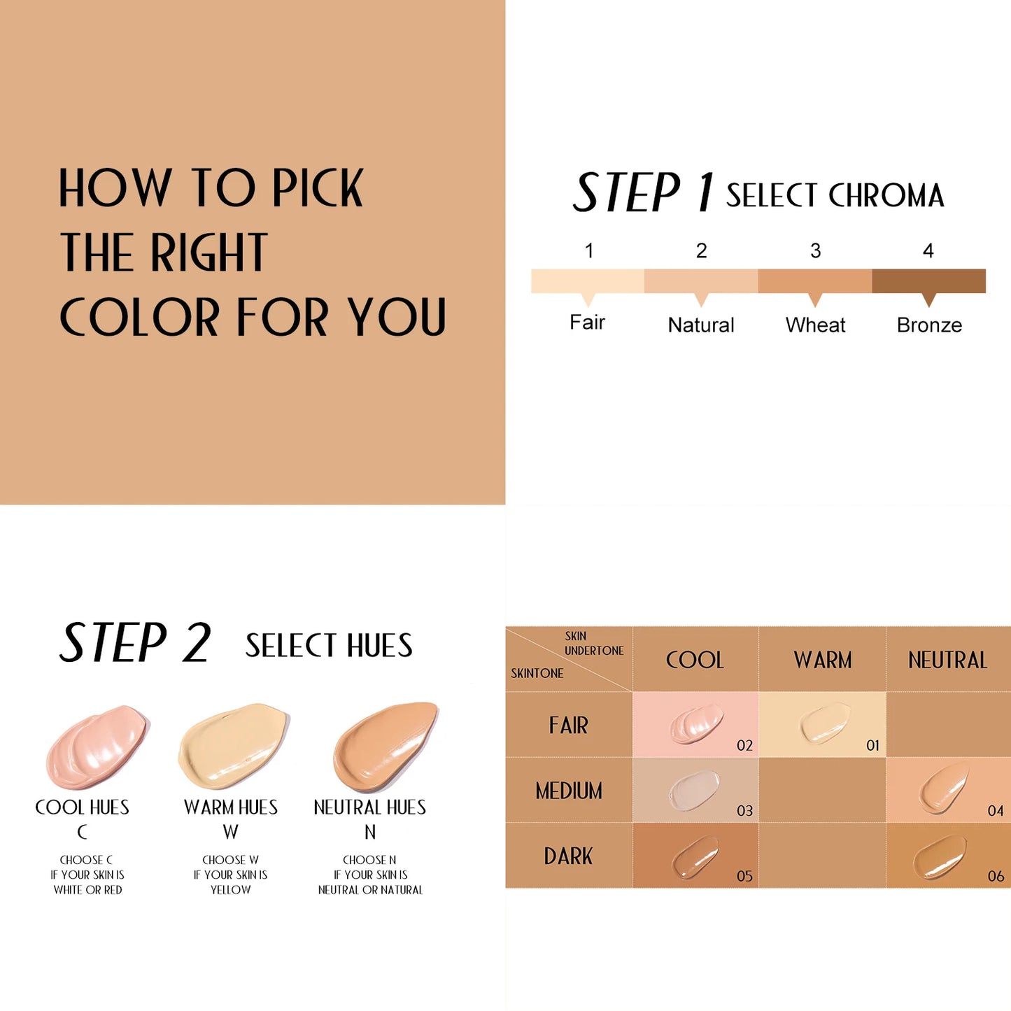30ml Matte Liquid Foundation Cream Smooth LongWear Oil-Control Full Coverage Concealer Waterproof Contour Wheat Tone Makeup Base