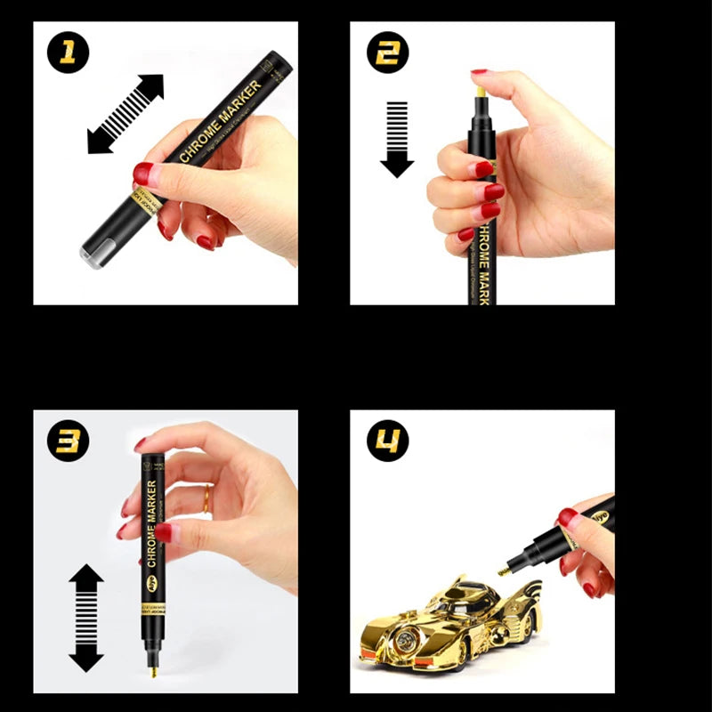 Metallic Pen Gold Silver Epoxy Resin Mold Drawing Pen Acrylic Paint DIY Silicone Mold Highlight Permanent Marker Handmade