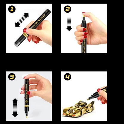 Metallic Pen Gold Silver Epoxy Resin Mold Drawing Pen Acrylic Paint DIY Silicone Mold Highlight Permanent Marker Handmade