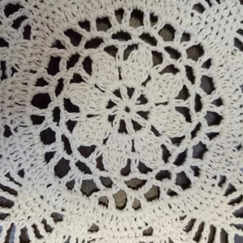 TOP Round Cotton Placemat Cup Coaster Mug Kitchen Christmas Dining Table Place Mat Cloth Lace Crochet Tea Coffee Doily Cake Pad
