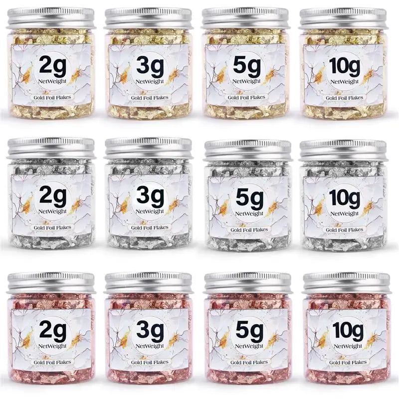 1box Gold Leaf Flakes Sequins Glitters Epoxy Resin Filling Gold Foil Paper DIY Resin Silicone Mold Nail Art Jewelry Making Decor