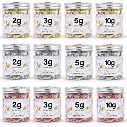 1box Gold Leaf Flakes Sequins Glitters Epoxy Resin Filling Gold Foil Paper DIY Resin Silicone Mold Nail Art Jewelry Making Decor