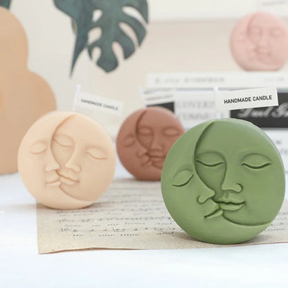 Warm Moon Sun Face Candle Silicone Mold DIY Handmade Soap Candle Jewelry Craft Candle Mold Candle Making Supplies Craft Gift