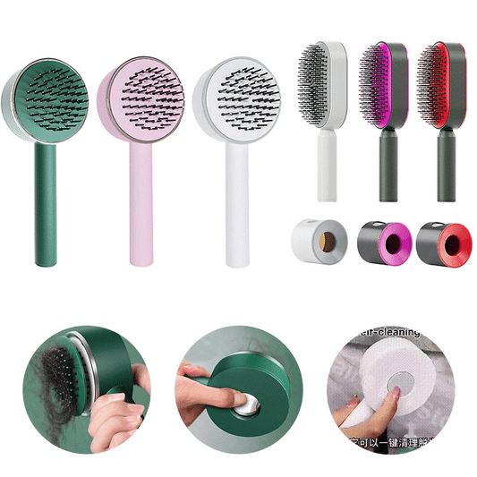 Self Cleaning Hair Brush for Women One-key Cleaning Hair Loss Air bag Massage Scalp Comb Anti-Static Hairbrush Dropshipping